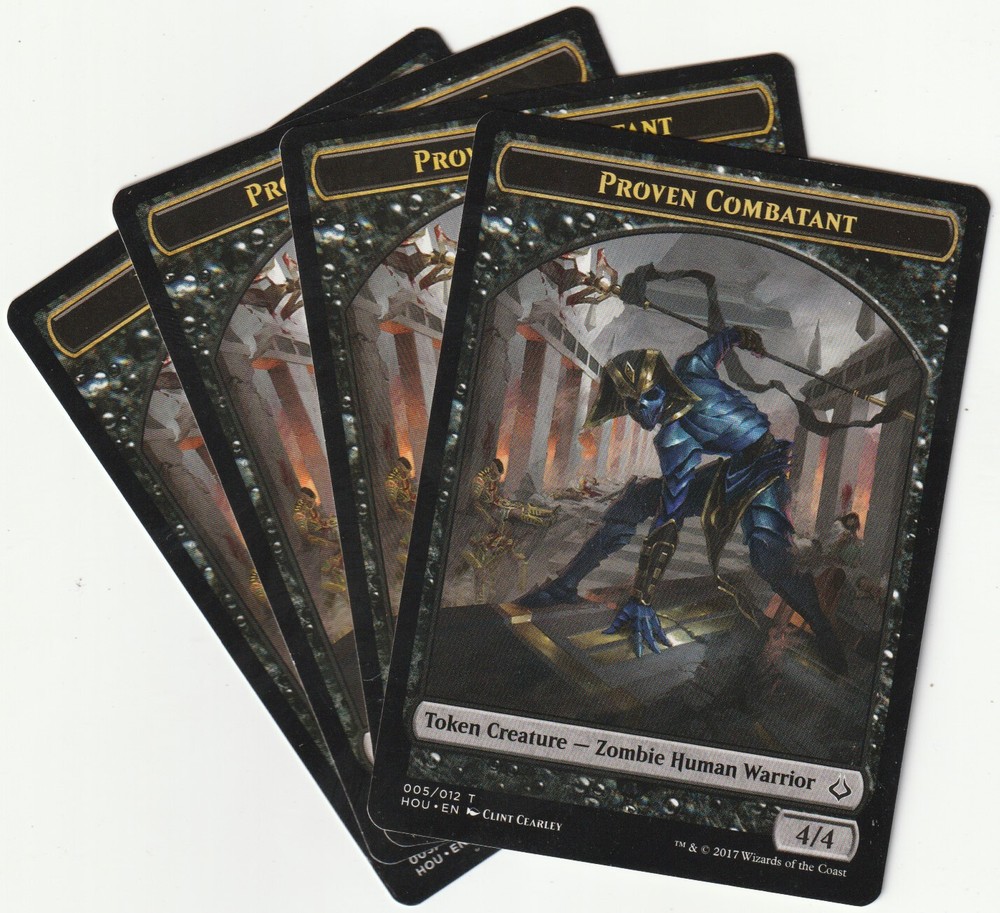 MTG 4x PROVEN COMBATANT Creature Tokens Playset HOU EN 2017