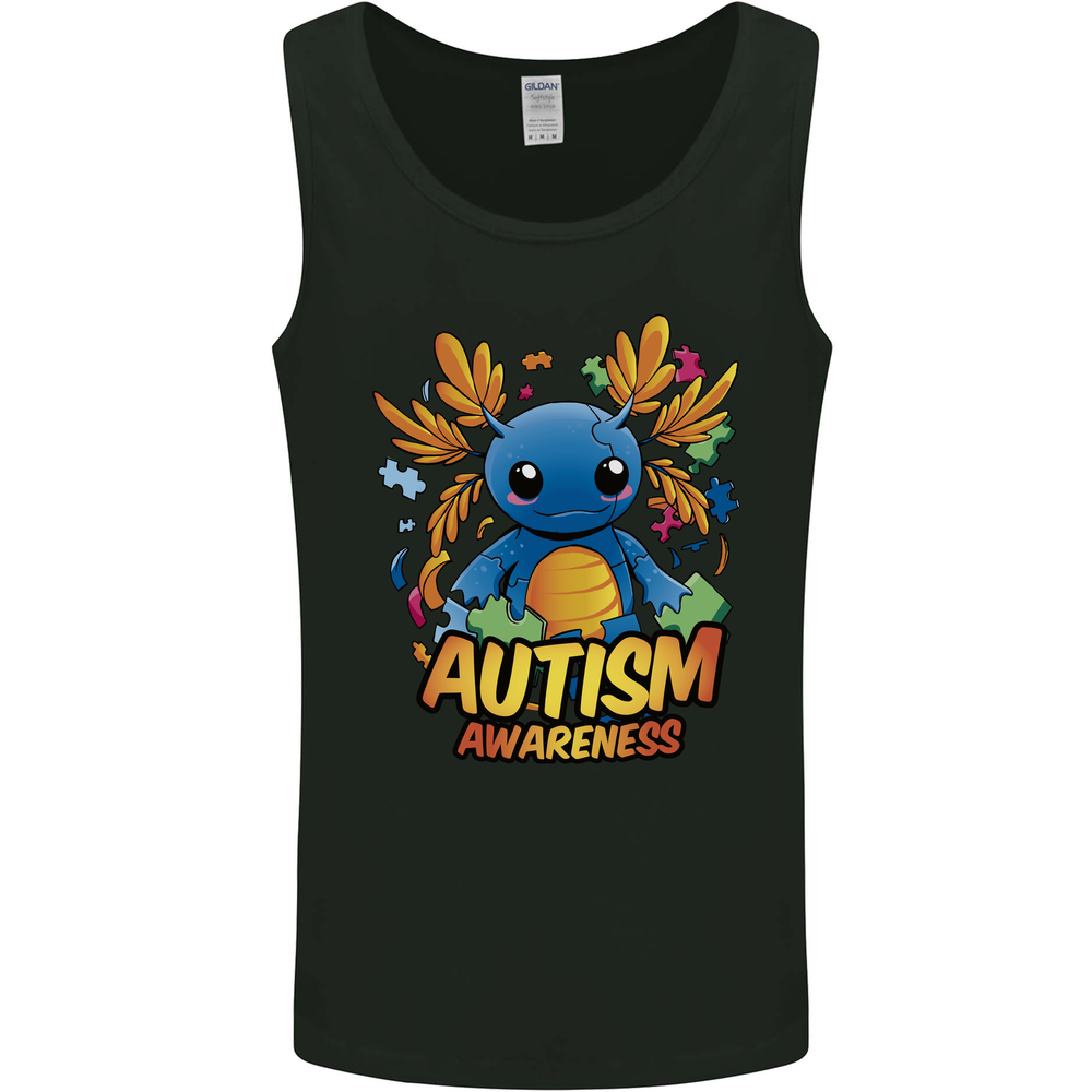 Axolottle Autism Awareness Autistic Mens Vest Tank Top