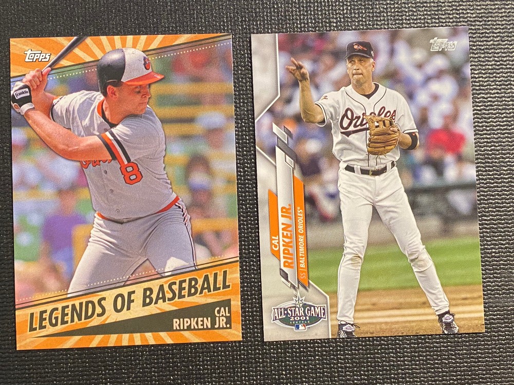 2021 Topps Legends of Baseball LOB-8 and Topps U-209 Cal Ripken Jr Orioles Card