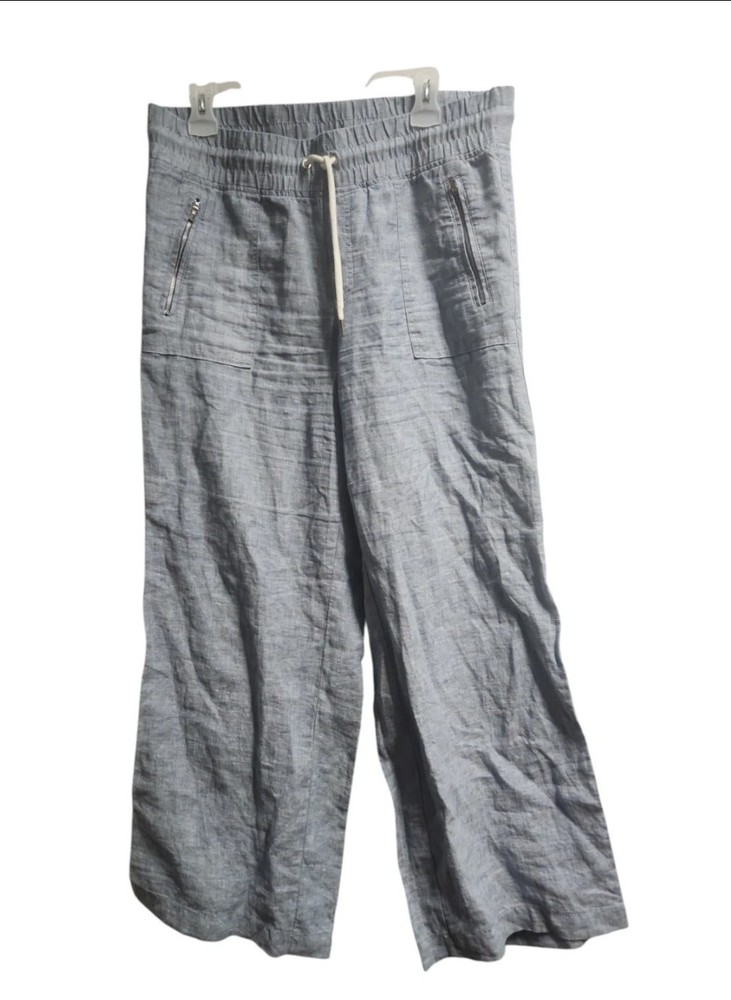 Athleta Cabo Linen Jogger In Chambray Blue Size 12
