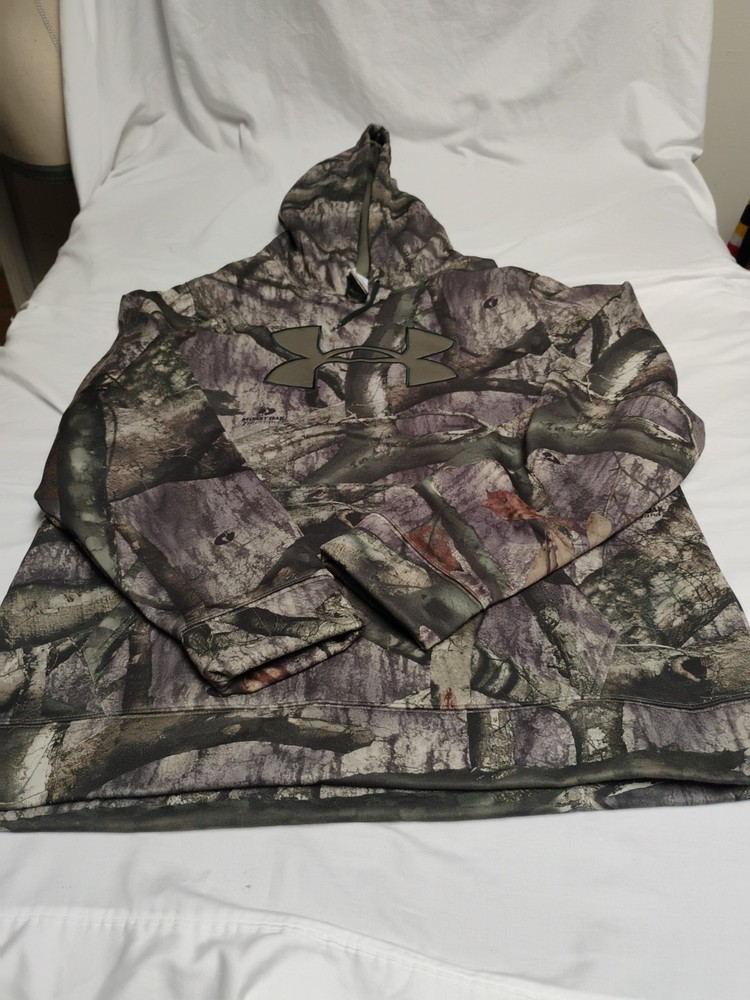Under Armour Hoodie Mens Large Sweater Mossy Oak Tree Stand Camouflage Hunting