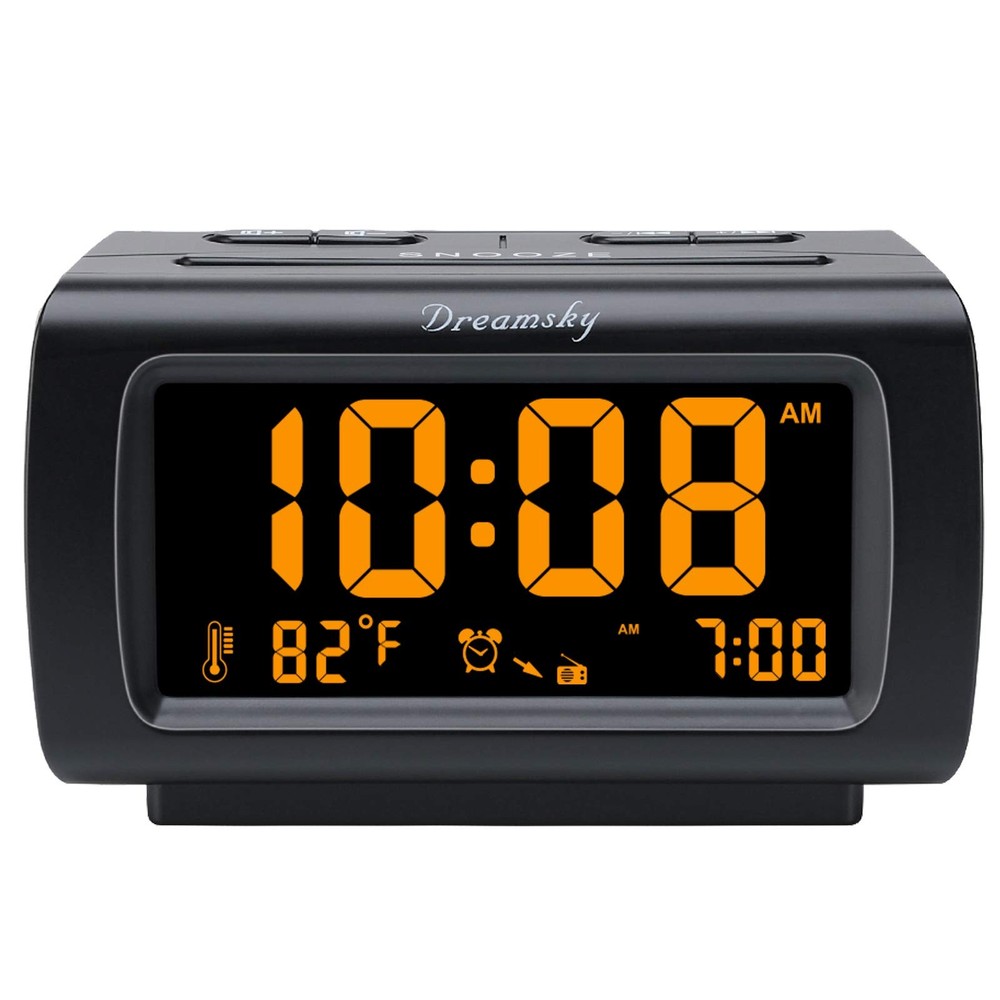 Battery Backup Alarm Clock Radio for Bedrooms with Large Display Numbers