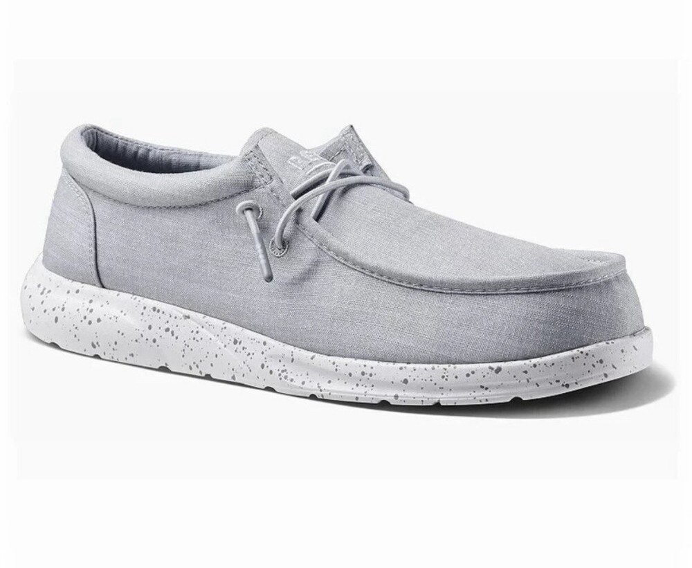 Reef Cushion Breakwater Men 9 Grey Boat Shoes Relaxed Fit Easy On Off New CJ4500