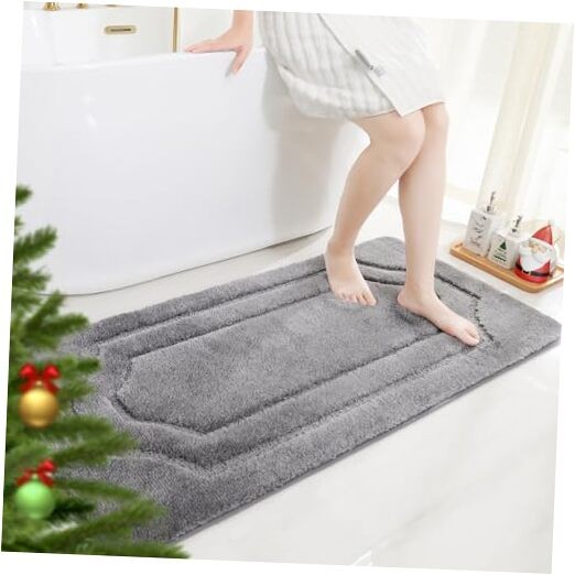 Non-Slip Soft Absorbent Polyester Bath Rugs for Bathroom