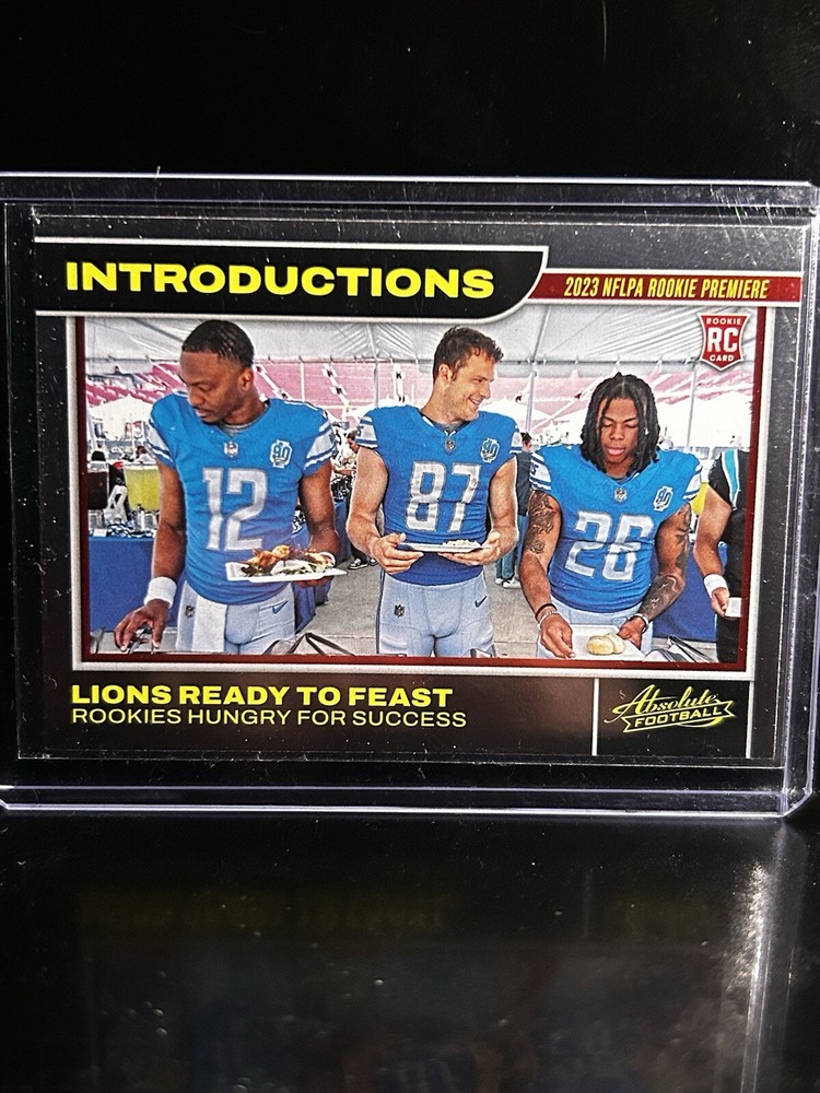 2023 Panini Absolute- Lions Ready To Feast #20 Hooker/Gibbs/Laporta (RC)