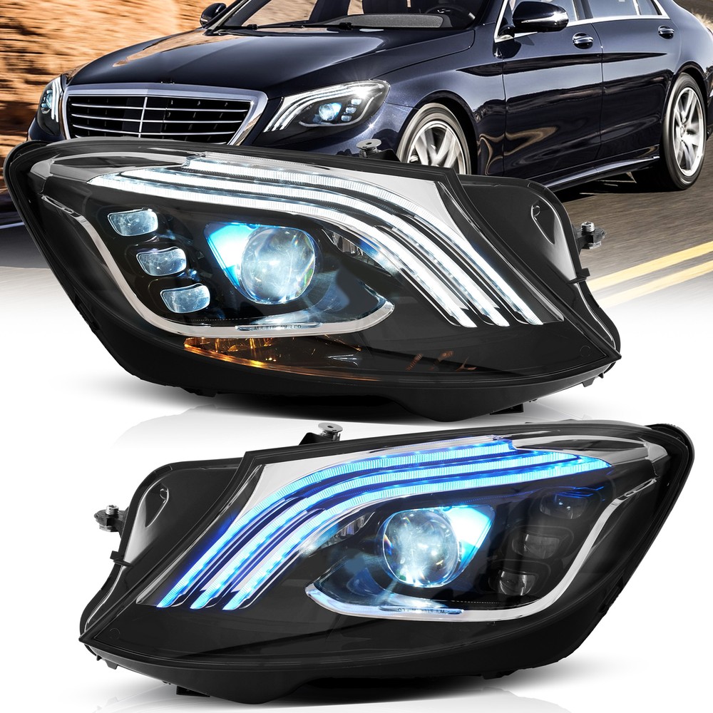 Upgrade 2014-17 Mercedes S Class with 2018+ Style Full LED Headlights & DRL-image