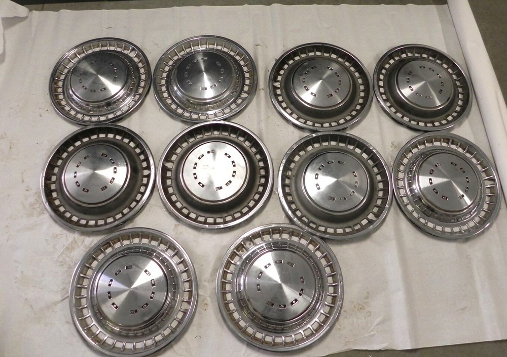 1972-73-74 DODGE VINTAGE FACTORY OEM 14-INCH HUBCAP WHEEL COVERS LOT OF 10 USED
