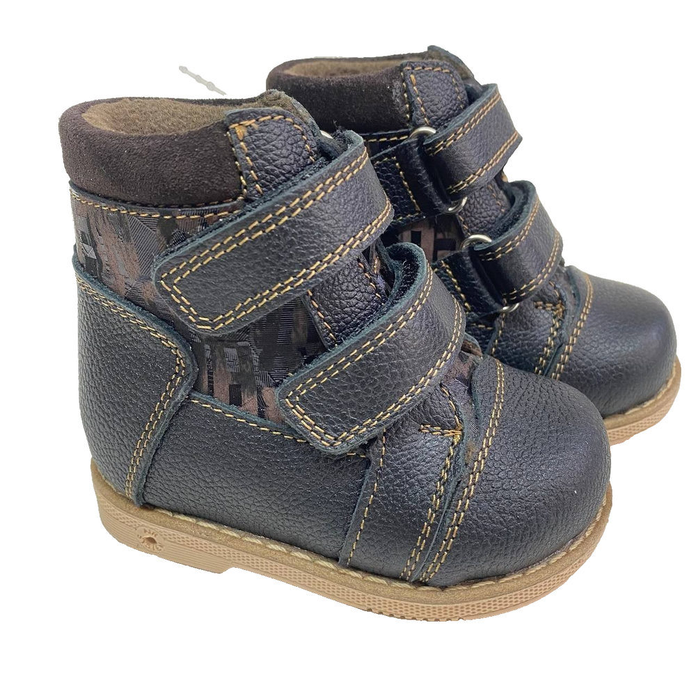 Boys Leather Boots Fleece Lined Beige Orthopedic Shoes EU 18 / US 3