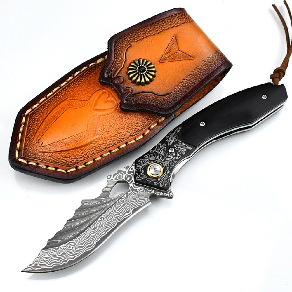 Tactical folding pocket knife for outdoor camping and hunting