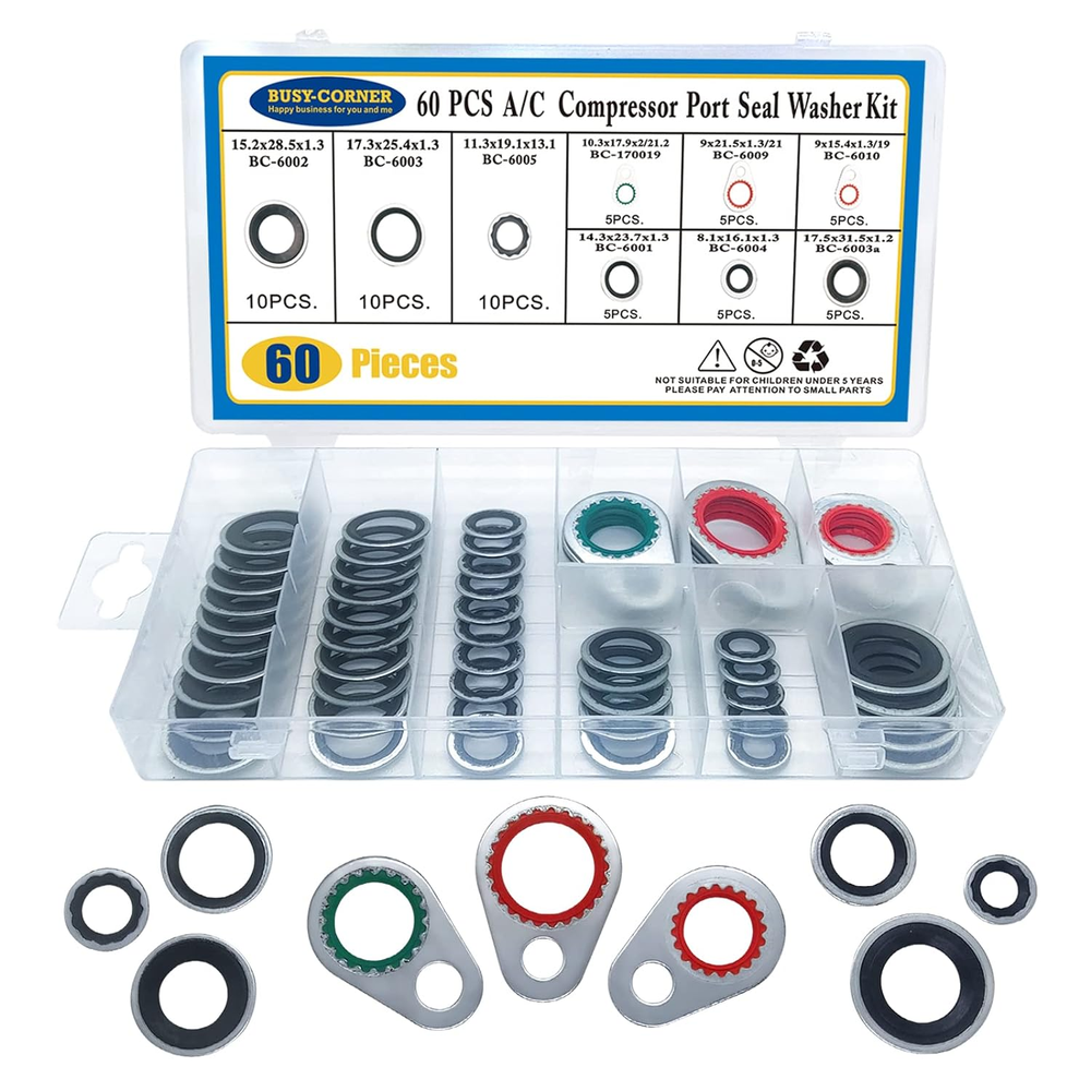 A/C System Compressor Gasket Seals Air Conditioning Compressor Port Seal Washer