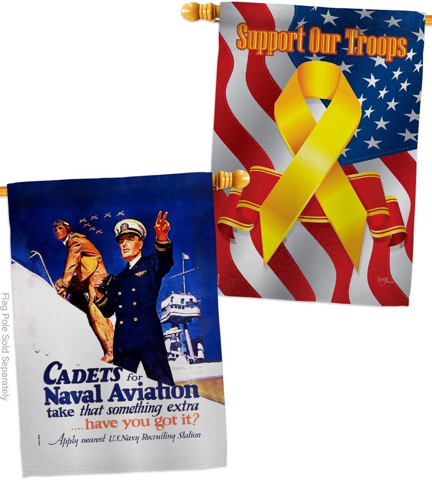 Cadets for Naval Aviation House Flag - Pack Armed Forces Navy USN Seabee Unit...