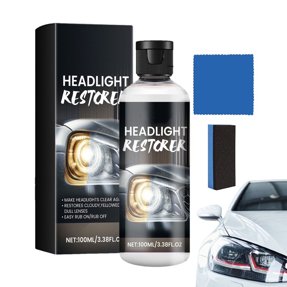 Car Headlight Restoration Polish Scratch Repair Liquid Cleaner Kit  
