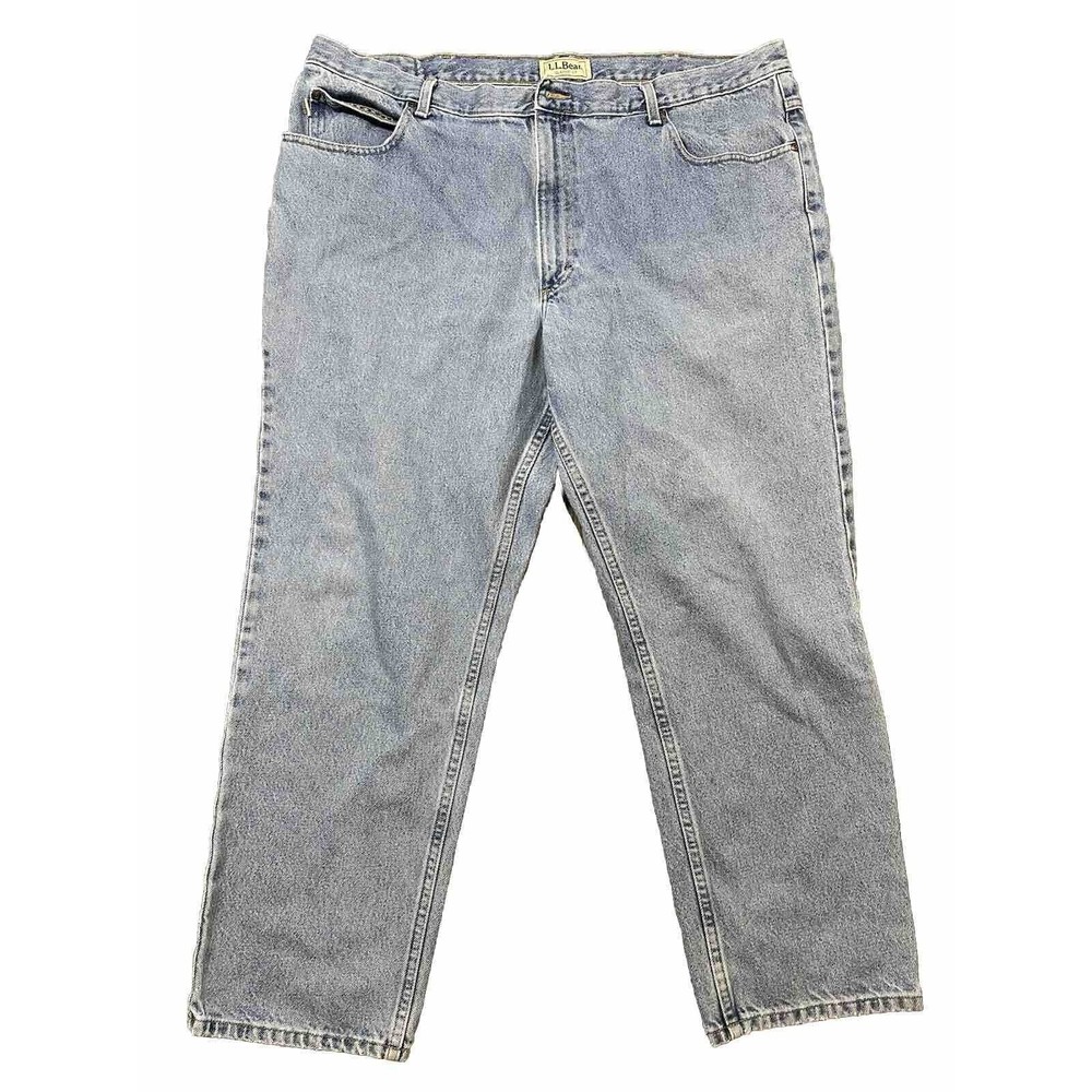 L.L. Bean 42x29 Classic Fit Blue Jeans Heavy Denim Quality Faded Light Wash