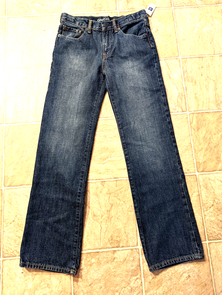 New Gap Kids boys sz 14 regular Original denim Jeans blue adj waist 2153
