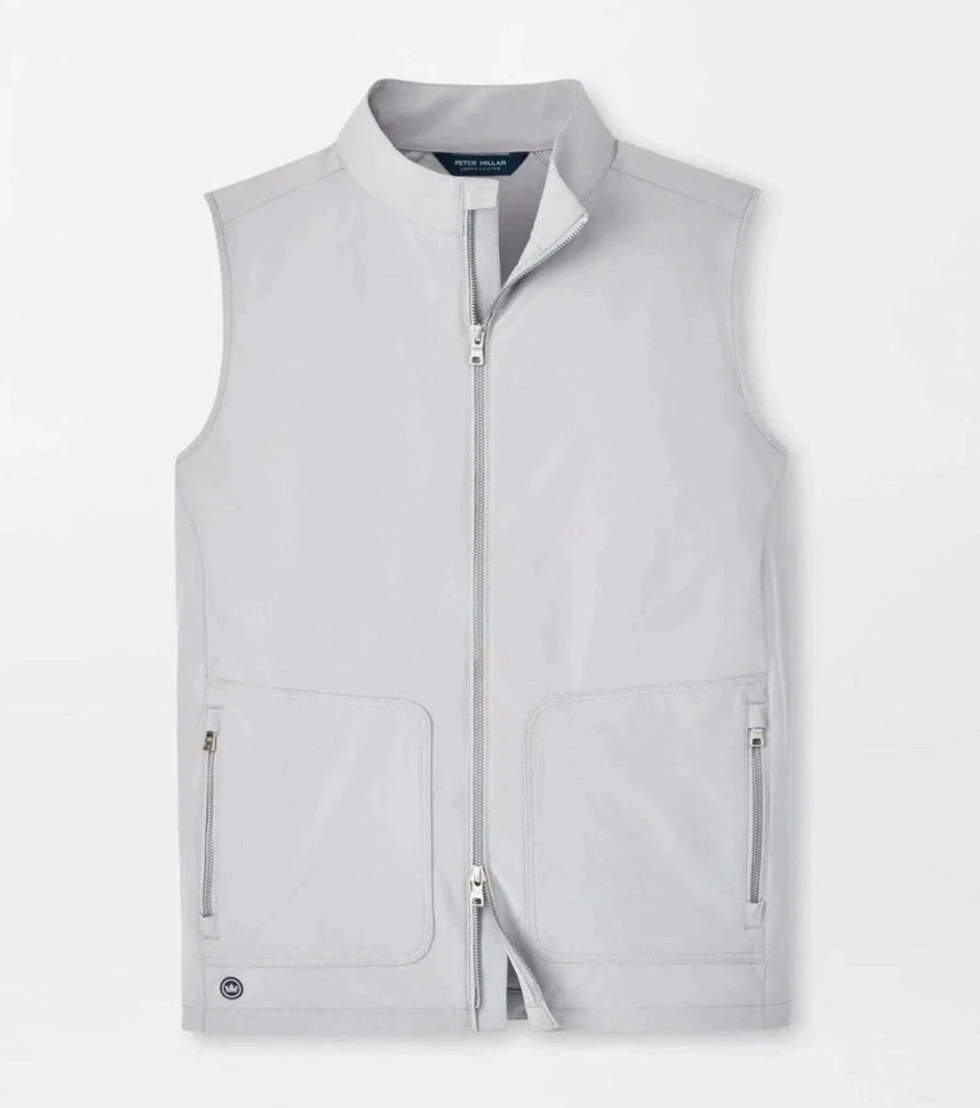 PETER MILLAR Contour Vest Gale Gray Full-Zip Golf Size XXL MF24XZ07