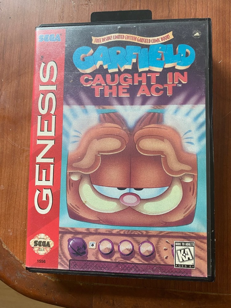Garfield Caught in the Act Genesis Video Game Platformer