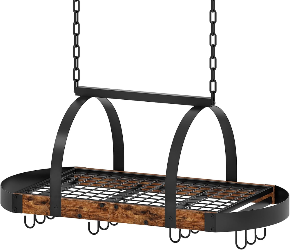 Hanging Pot Rack, Pot Hanger for Kitchen, Ceiling Mounted Pot Holder, Cookware O