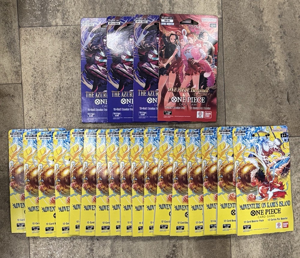 One Piece Adventure On Kami’s Island OP15-EB04 Sleeved Booster Packs (Lot of 21)