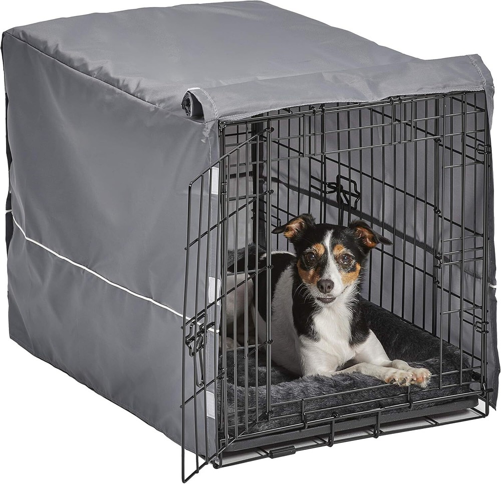 Double Door Dog Crate Kit with Waterproof Cover & Matching Bed  -image