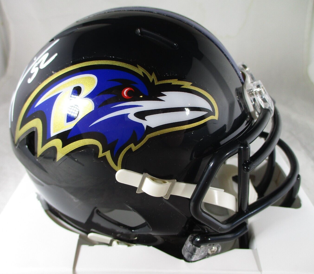 Ray Lewis / Autographed Baltimore Ravens Riddell Speed Mini Helmet / Beckett