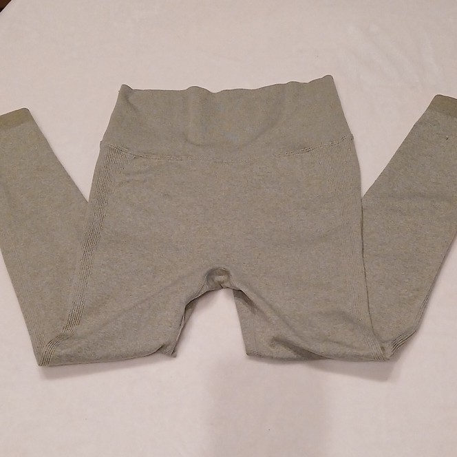 Gray High Rise Ankle Leggings Women’s Size M Stretch Polyamide Elastane