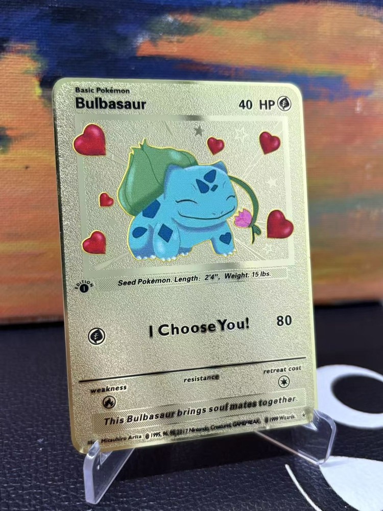 Bulbasaur Gold Metal Pokémon Card-Collectible Gift Display！