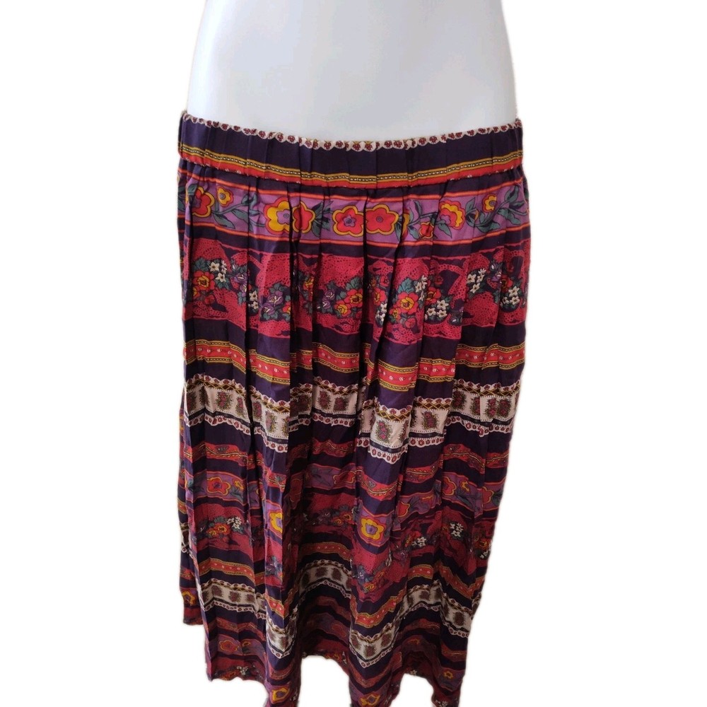 Vintage Susan Bristol Peasant Floral Pleated Skirt Cottagecore Grannycore 14