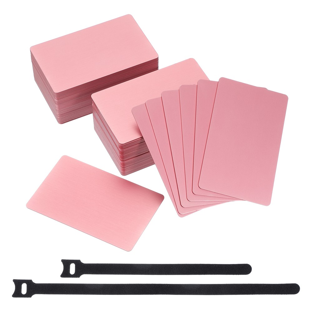 Metal Business Card 3.39 x 2.13 Inch Blank Aluminum Pink 100 Pcs