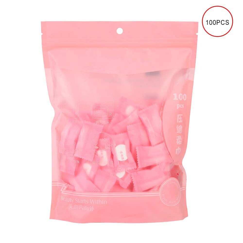 100Pcs Disposable Fabric Compressed Towel Face Cleaning Cloth Travel HPT
