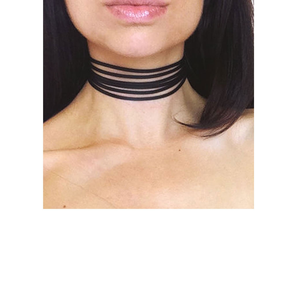 Sexy Sparkles Black Multilayer Velvet Choker Necklace for Women Girls Gothic Cho