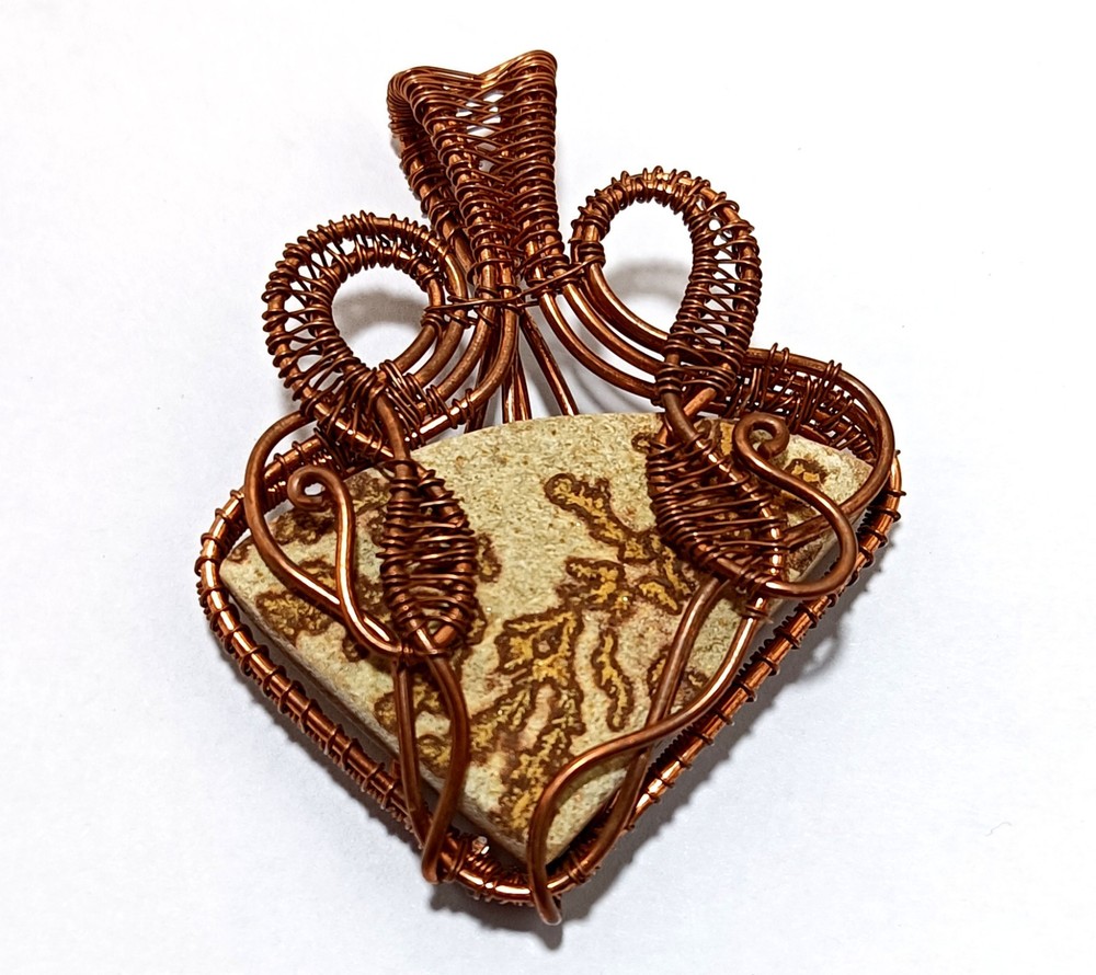 136.80 Ct Labradorite Wire Wrapped Pendant Handcrafted Copper Ethnic Gift