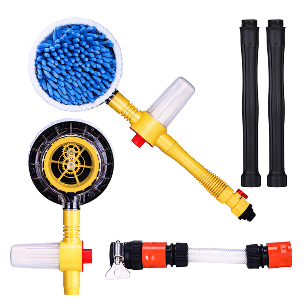 Rotary Car Wash Mop Brush with Hose Attachment Detailing Accessory