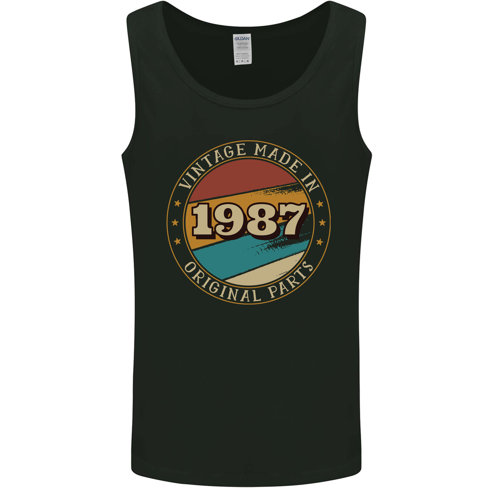 38th Birthday Vintage Made In 1987 Mens Vest Tank Top