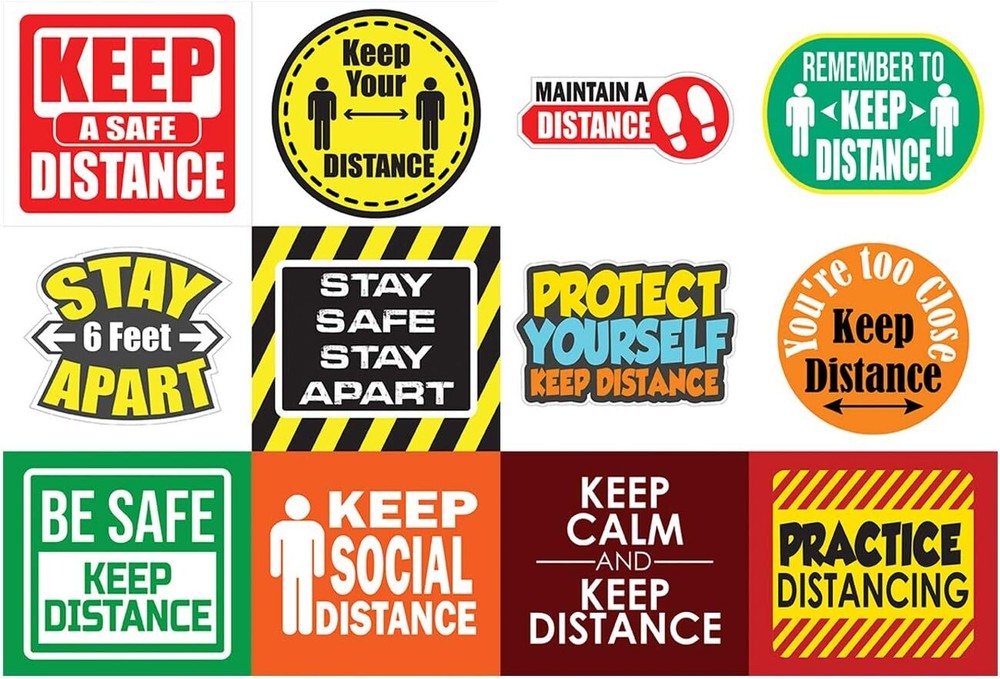 Keep Your Distance Stickers 2 Sets (12 designs x 2pcs each)