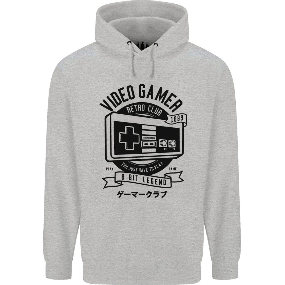 Video Gamer Retro Club Gaming Mens 80% Cotton Hoodie