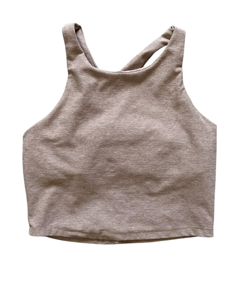 Beyond Yoga Spacedye Focus Cropped Tank Top M Mauve Heather Yoga Built In Bra