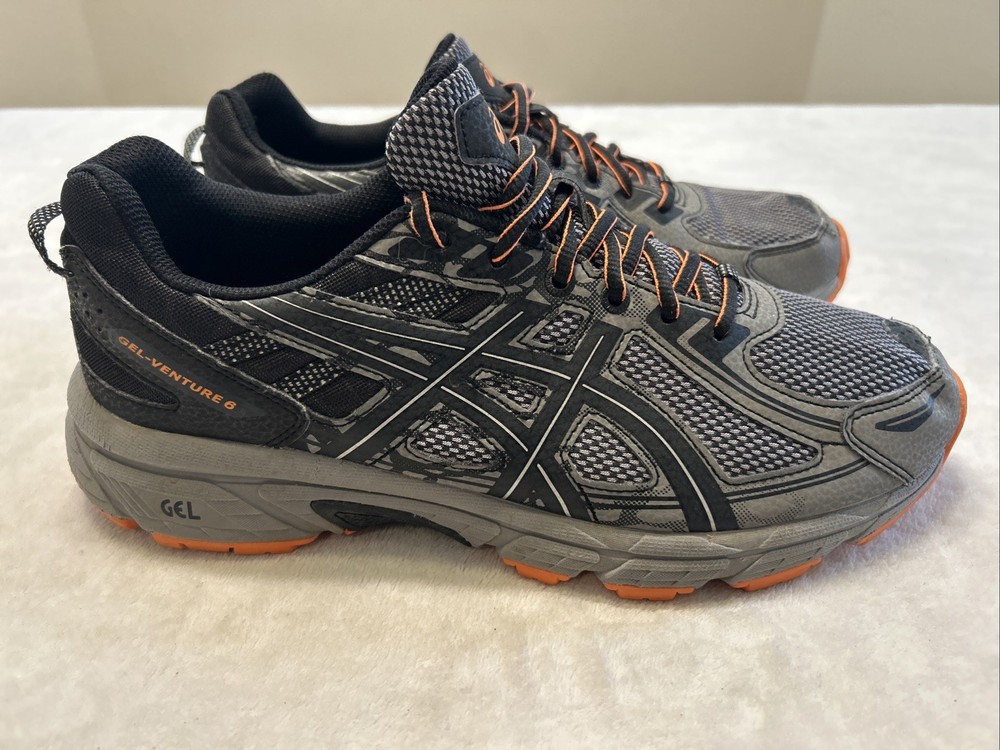 ASICS Men’s Shoes Size 10 4E Wide Gray Orange Gel Running Athletic Venture