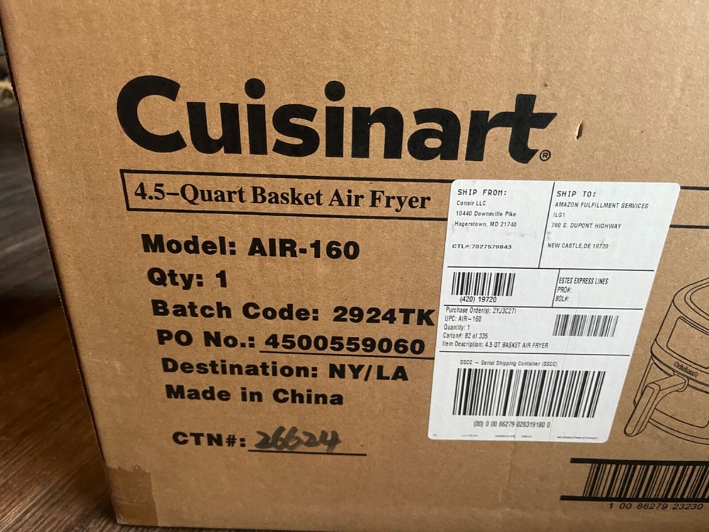 Cuisinart AIR-160 4.5-QT Air Fryer with Free Fryer Paper Included