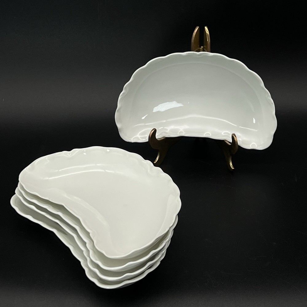 Vtg Haviland Limoges Ranson Set Of 5 Bone Dish 6”  Crescent France