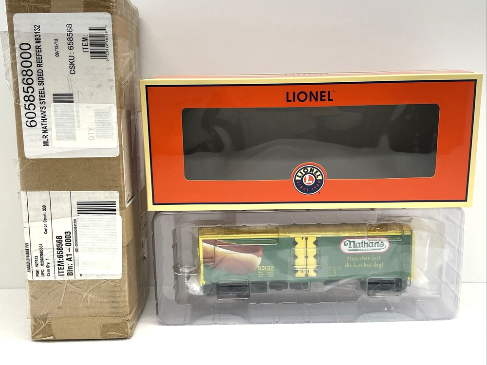 Lionel 6-58568 NLOE Nathan’s HotDogs Steel-Sided Reefer #83132 O New Club Nathan