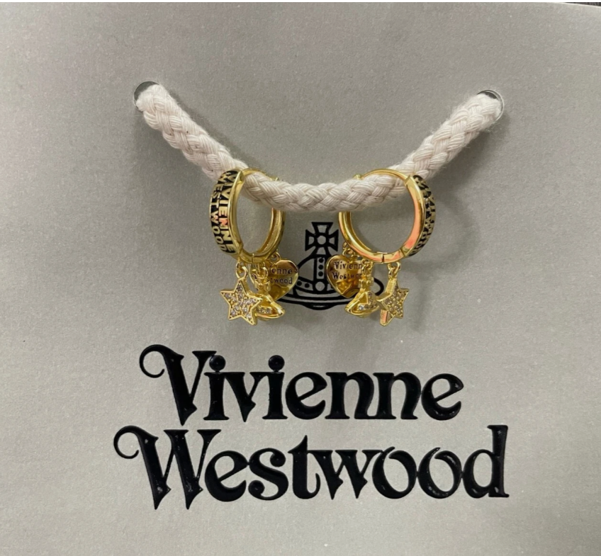 Vivienne Westwood Dorina Orb Stars Drop Earrings New in Box B31