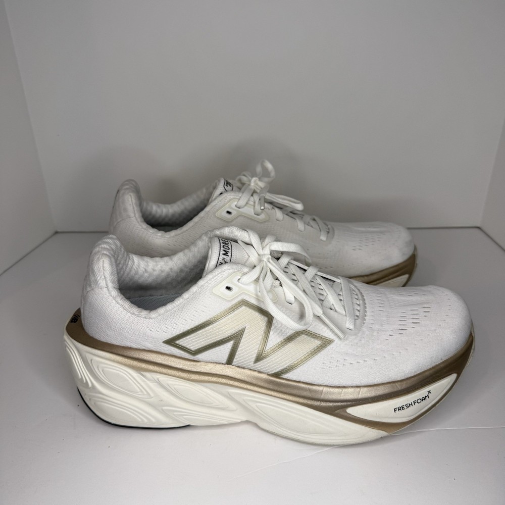 New Balance Fresh Foam X More v5 Running White Gold (WMORLW5) Women's size 9.5 B