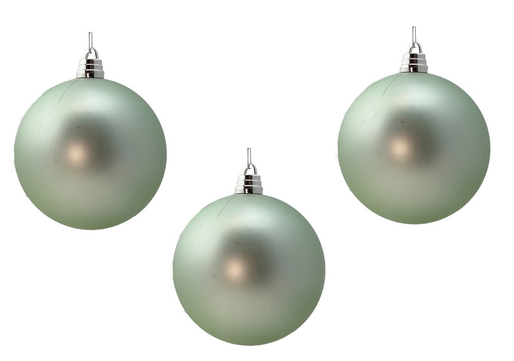 Extra LARGE Christmas Baubles 15cm Sage Green Big Christmas Tree Decorations x 3