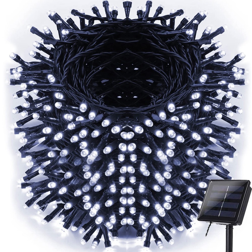 98.4ft 300 LED Solar Fairy String Lights for Outdoor Christmas Decorations