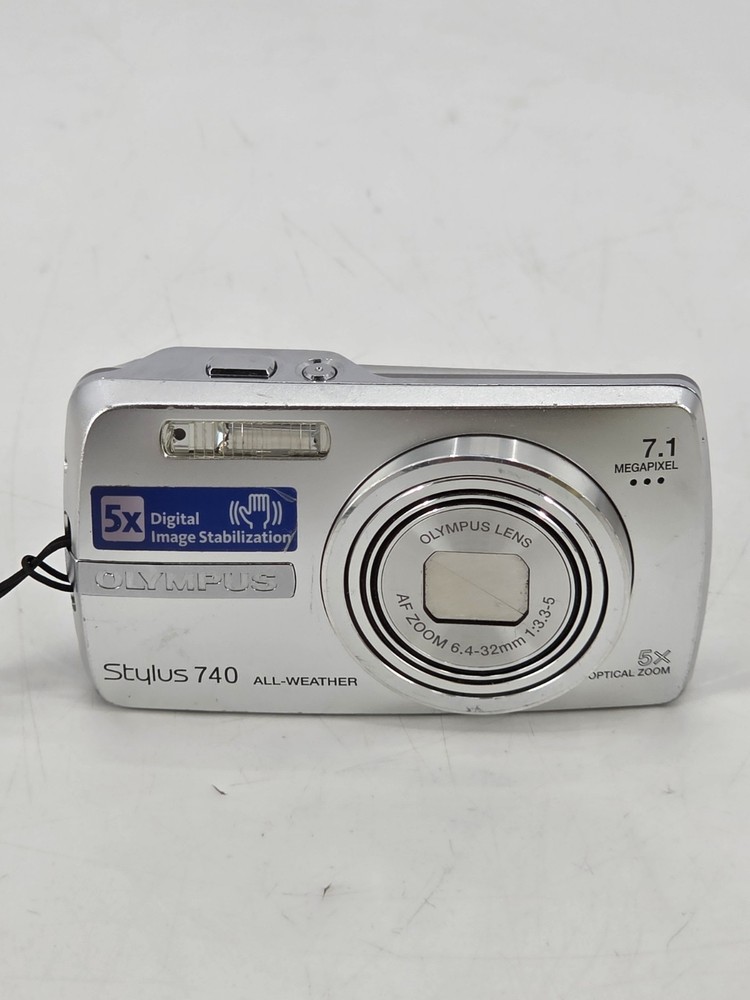 Olympus Stylus 740 7.1MP Silver Digital Camera No Charger Included