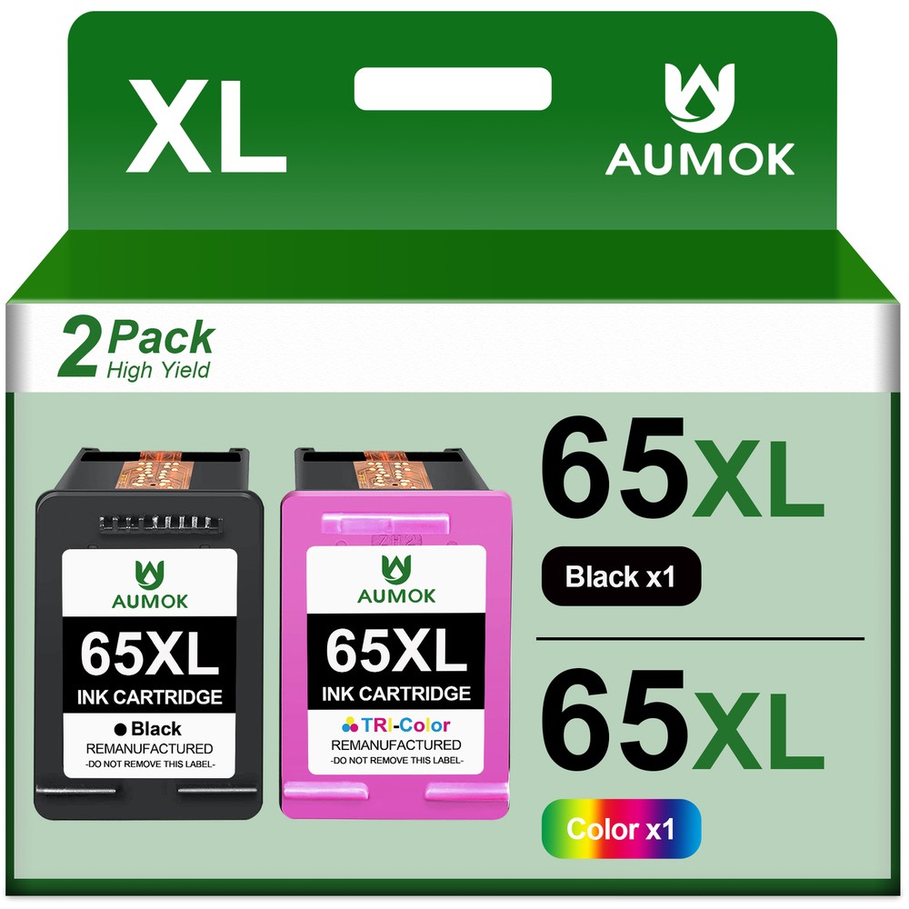HP 65XL Ink Cartridge 2-Pack Compatible with DeskJet 3750 3760 3772 All-in-One Printers