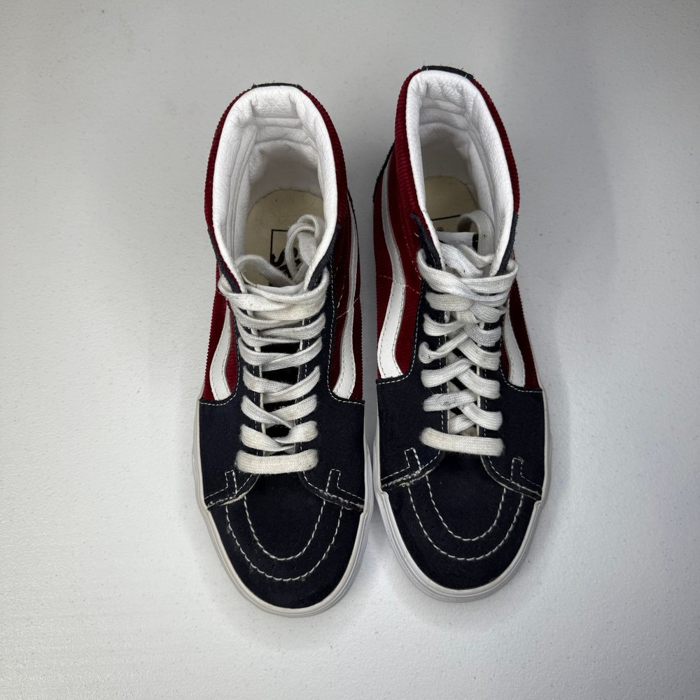 Vans Off The Wall Skate Shoes Men Size 4 Womens 5.5 Blue Burgundy