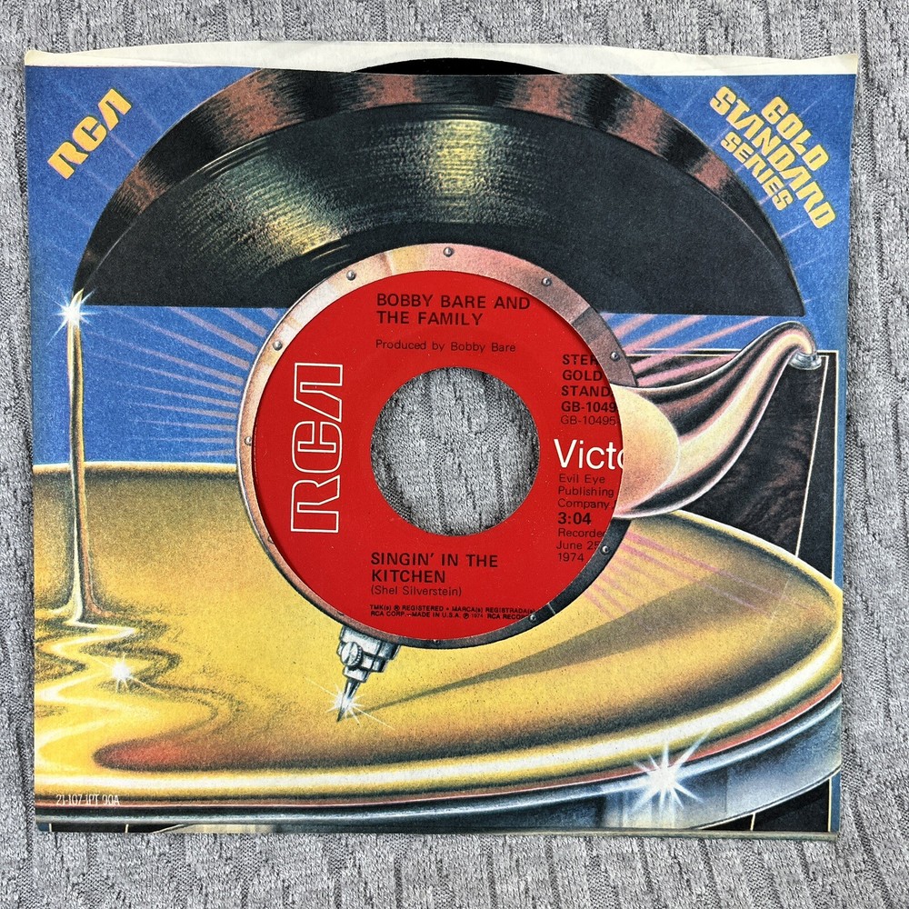 Vintage 45 RPM record bobby bare and the family RCA records country blues rock