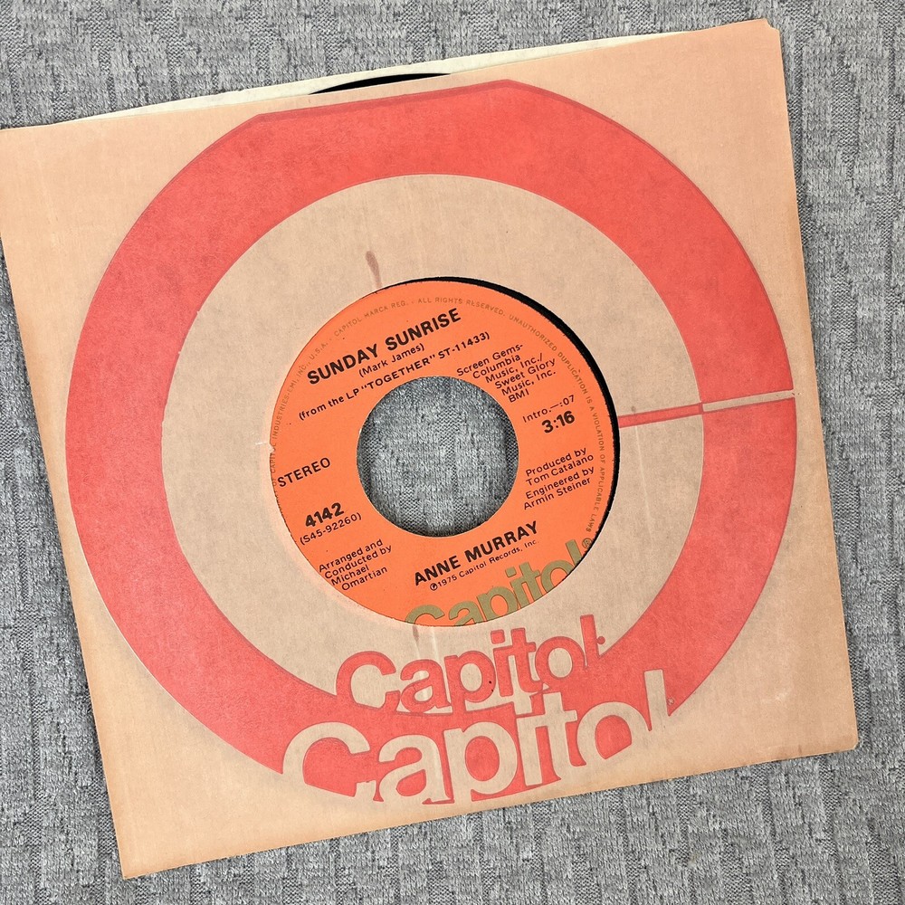 Vintage 45 RPM record Anne Murray capital Records Country Western Blues Rock