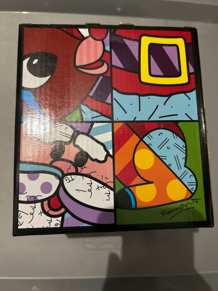 Enesco Romero Britto Rudolph and Santa Figurine Holiday Statue